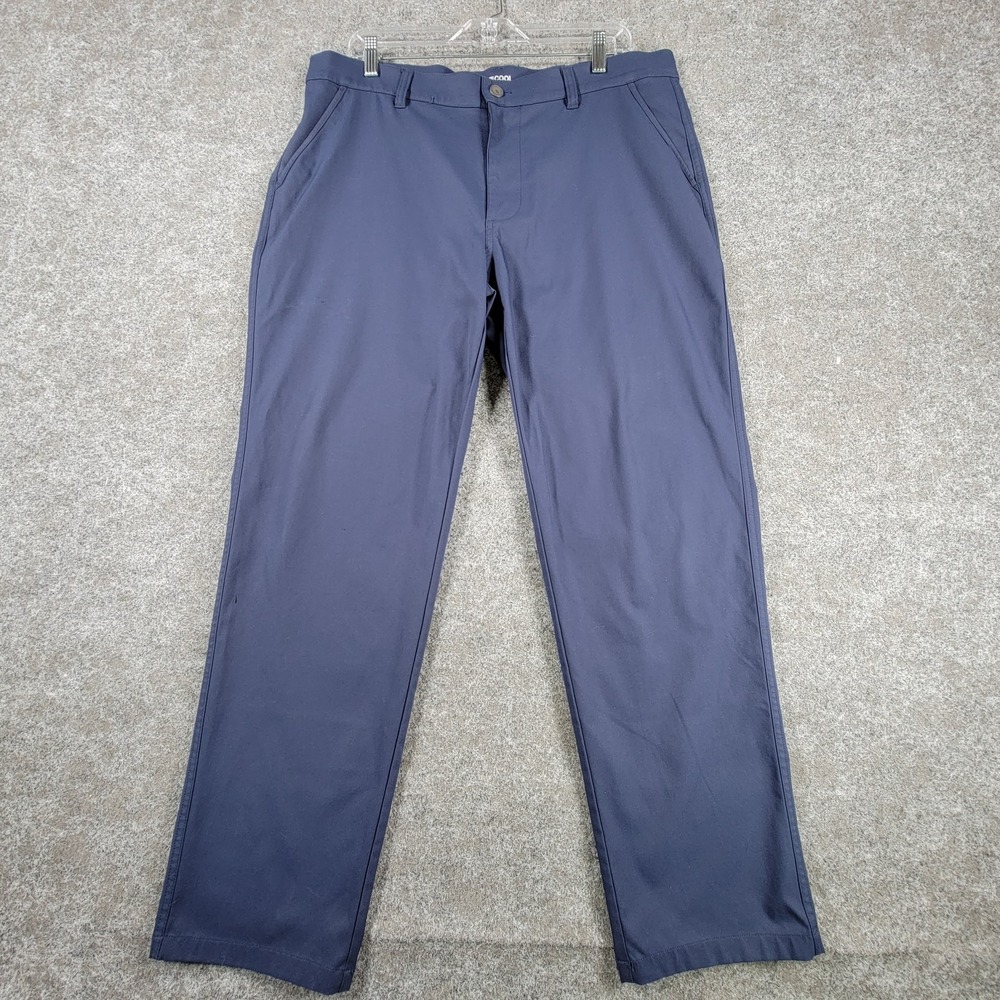32 Degrees Cool Chino Pants Mens 36x30 Blue Flat Front Stretch Golf Performance
